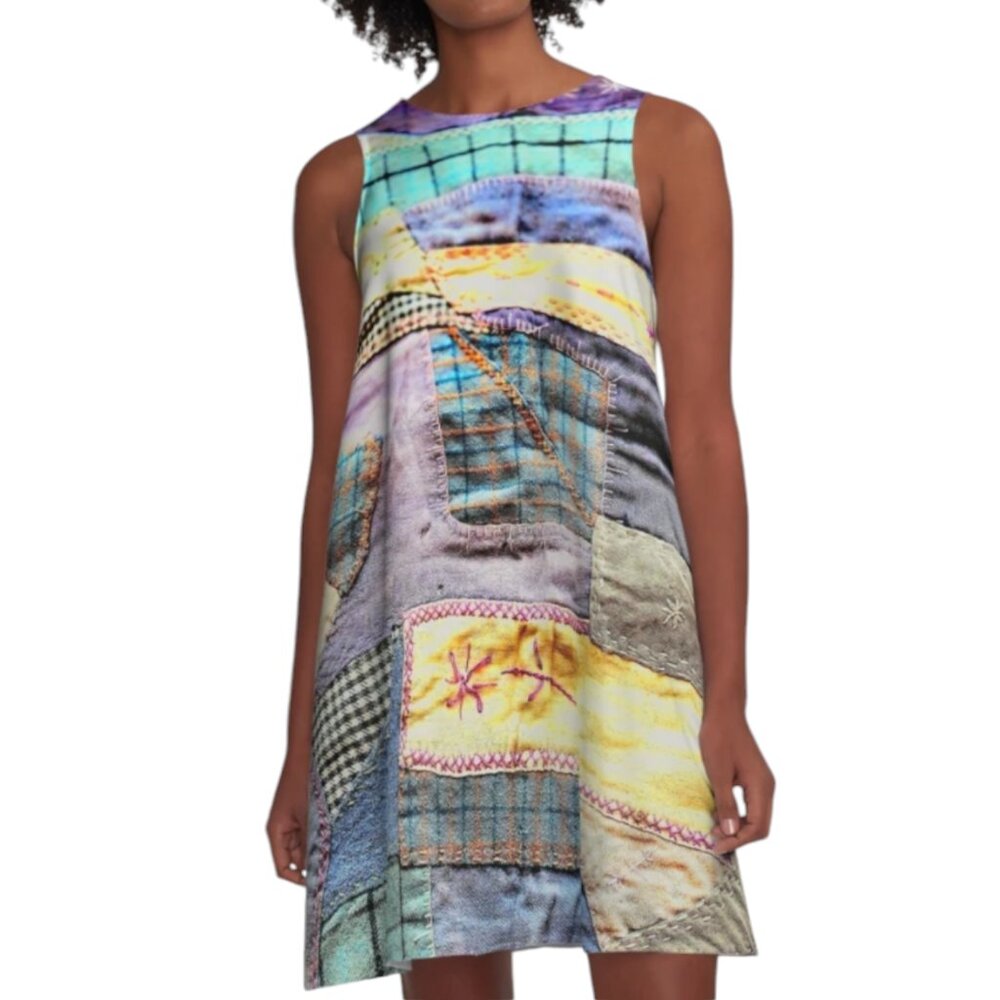 (Back in Stock) A crazy quilt kind of day A-Line Dress by Tucker's Emporium